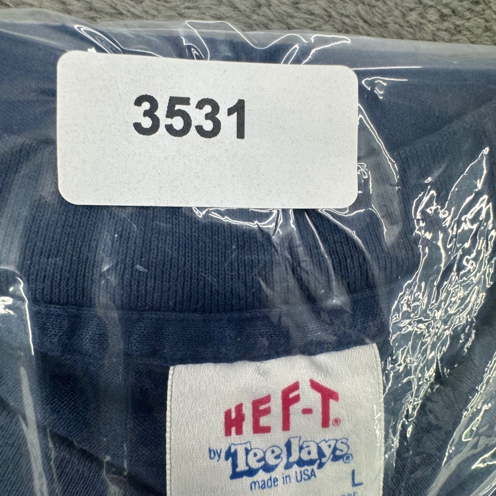 Tee Jays Long Sleeve T-Shirt Mens L Navy Blue Excellent I Bleed Bear Blood USA - Picture 10 of 10